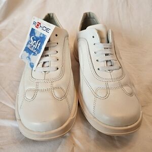 Rohde Ladies' White Leather Lace-Up Sneakers 4.5 UK Size 6.5 US NWT Good Support